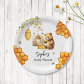 Honey Bee Bear Baby Shower Papieren Bordje