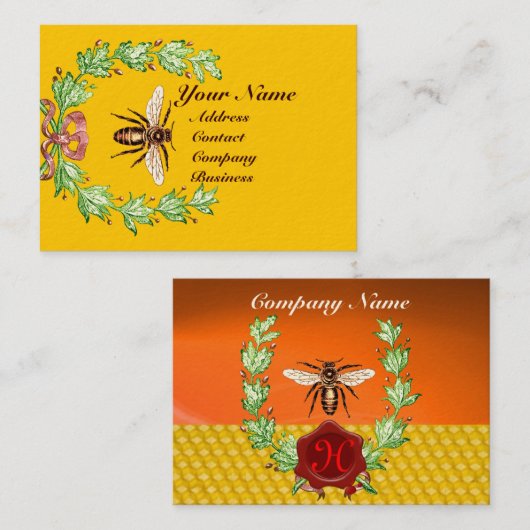 HONEY BEE BEEKEEPEETTE WREATSMIDDEL VOOR RODE WAX  VISITEKAARTJE (Voorkant / Achterkant)