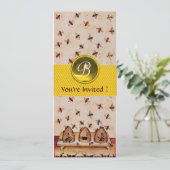 HONEY BEE ,BEEKEEPEND Monogram Kaart (Staand voorkant)