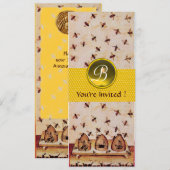 HONEY BEE ,BEEKEEPEND Monogram Kaart (Voorkant / Achterkant)