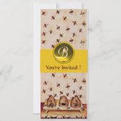 HONEY BEE ,BEEKEEPEND Monogram Kaart (Voorkant)