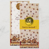 HONEY BEE ,BEEKEEPEND Monogram Kaart (Voorkant / Achterkant)