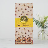 HONEY BEE ,BEEKEEPEND Monogram Kaart (Staand voorkant)