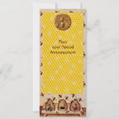 HONEY BEE ,BEEKEEPEND Monogram Kaart (Achterkant)