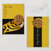 HONEY BEE ,BEEKEEPER APIARIST BEEKEEPWAX SEAL VISITEKAARTJE (Voorkant / Achterkant)