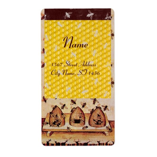 HONEY BEE ,BEEKEEPER APIARIST ETIKET (Voorkant)