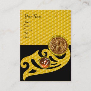 HONEY BEE ,BEEKEEPER APIARIST MONOGRAM VISITEKAARTJE