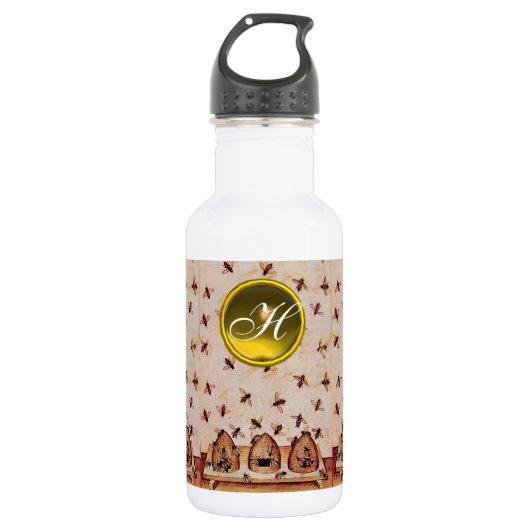 HONEY BEE,BEEKEEPER,Gemstone Monogram Waterfles (Voorkant)