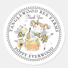 Honey Bee Beekeeper Honey Products Thank You Ronde Sticker