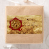 HONEY BEE, BEEKEEPER RED WAX SEAL, bruin perkament Etiket (Insitu)