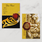 HONEY BEE, BEEKEEPER RED WAX SEAL MONOGRAM VISITEKAARTJE (Voorkant / Achterkant)