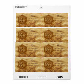 HONEY BEE,BEEKEEPER WAX SEAL,Bruin perkament Etiket (Full Sheet)
