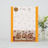 HONEY BEE ,BEEKEEPING BRIEFHOOFD SJABLOON (Staand voorkant)