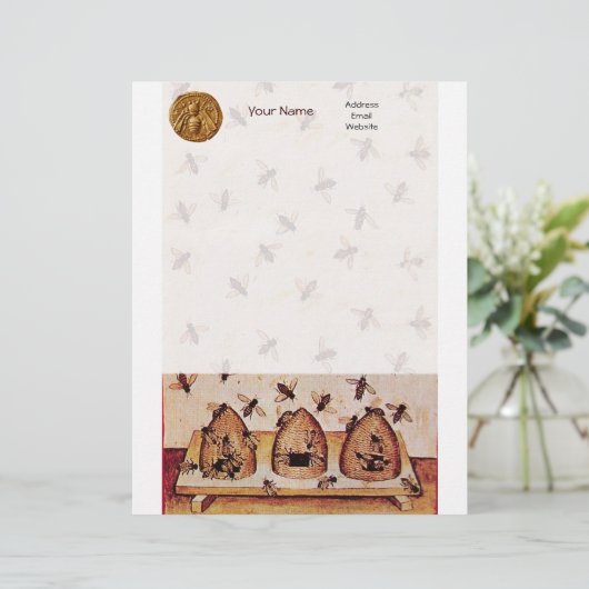 HONEY BEE ,BEEKEEPING CUSTOM BRIEFHOOFD (Staand voorkant)