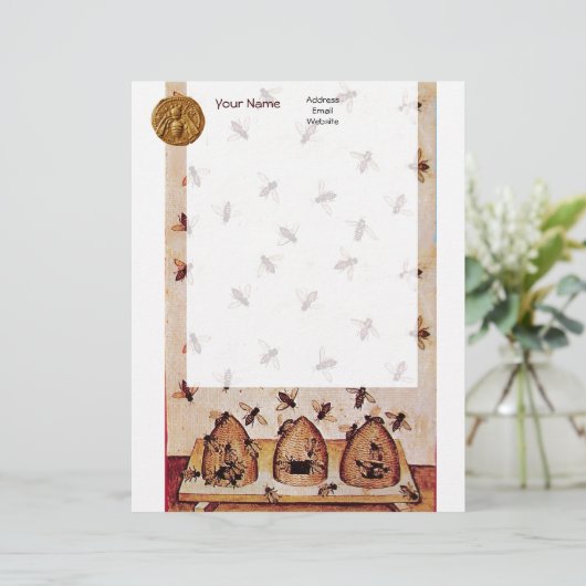 HONEY BEE ,BEEKEEPING PERSOONLIJK BRIEFHOOFD (Staand voorkant)