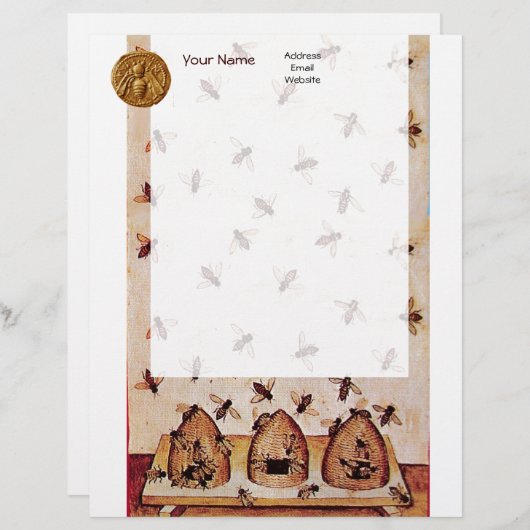 HONEY BEE ,BEEKEEPING PERSOONLIJK BRIEFHOOFD (Voorkant / Achterkant)