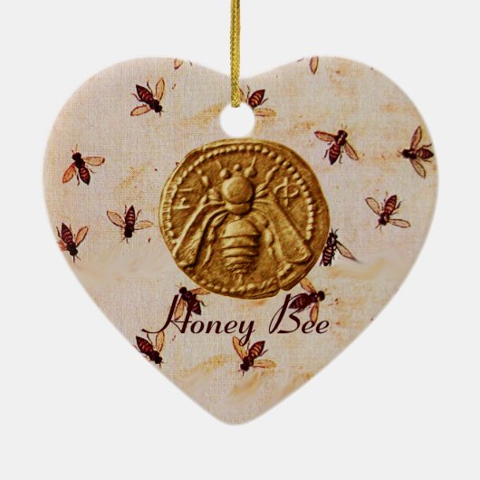 HONEY BEE, BEEKEPER Heart Keramisch Ornament (Achterkant)