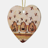 HONEY BEE, BEEKEPER Heart Keramisch Ornament (Links)