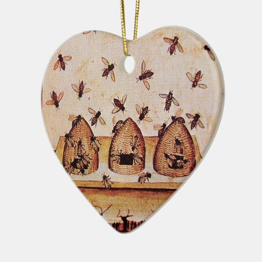 HONEY BEE, BEEKEPER Heart Keramisch Ornament (Links)