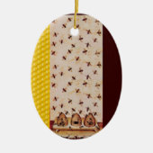 HONEY BEE, BEEKEPER KERAMISCH ORNAMENT (Voorkant)