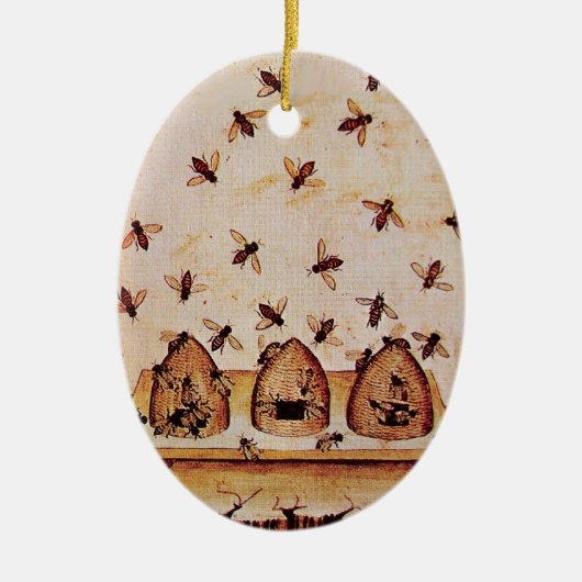 HONEY BEE, BEEKEPER KERAMISCH ORNAMENT (Voorkant)