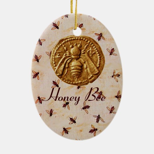 HONEY BEE, BEEKEPER KERAMISCH ORNAMENT (Achterkant)