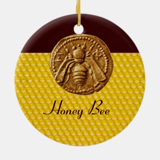 HONEY BEE, BEEKEPER KERAMISCH ORNAMENT (Achterkant)