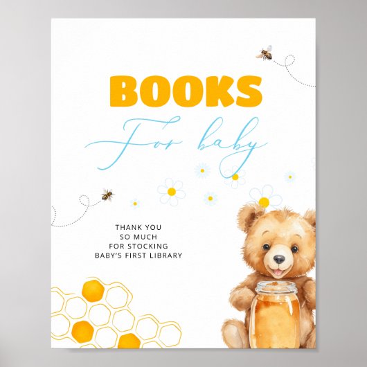 Honey Bee Beer Baby shower Boeken voor Baby Poster (Voorkant)