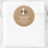 Honey Bee - Beeyard, Honey Boerderij productetiket Ronde Sticker (Tas)