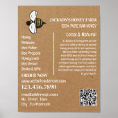 Honey Bee - Beeyard, Honing Boerderij Adverteren Poster (Voorkant)