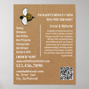 Honey Bee - Beeyard, Honing Boerderij Adverteren Poster