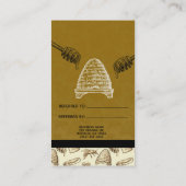 Honey Bee Bijenkorf  Biologisch Verwijs een vriend Aanbevelingskaartje (Achterkant)