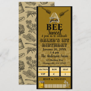 Honey Bee Bijenkorf Verjaardagsfeest Evenemententi Kaart