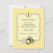 Honey Bee Birthday Invite Kaart (Voorkant)