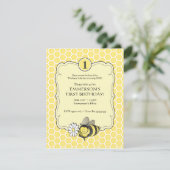 Honey Bee Birthday Invite Kaart (Staand voorkant)