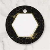 Honey Bee Black Gold Custom Name Wedding Bedankjes Labels (Achterkant)