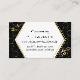 Honey Bee Black Gold Custom Website Card Informatiekaartje