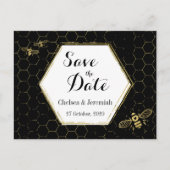 Honey Bee Black Gold Save the Date Postcard Briefkaart (Voorkant)
