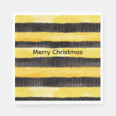 Honey Bee Black Gold Yellow Christmas Servet (Voorkant)