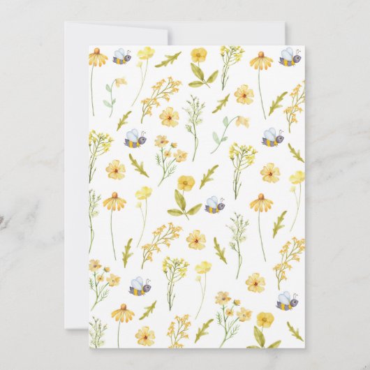 Honey Bee Bloemen Tijd Capsule Nota Bericht Kaart (Achterkant)