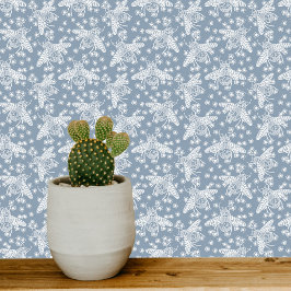 Honey Bee Blue and White Behang