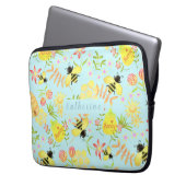 Honey Bee Blue Electronics Bag Laptop Sleeve (Voorkant Links)