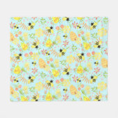 Honey Bee Blue Fleece Deken (Voorkant (Horizontaal))