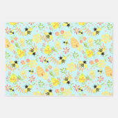 Honey Bee Blue Inpakpapier Vel (Voorkant 3)