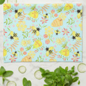 Honey Bee Blue Theedoek (Gevouwen)