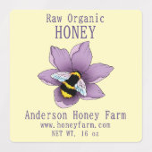 Honey Bee Boerderij gele lavendel Labels (Design 1)