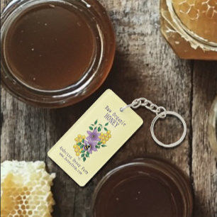 Honey Bee Boerderij gele lavendel Sleutelhanger
