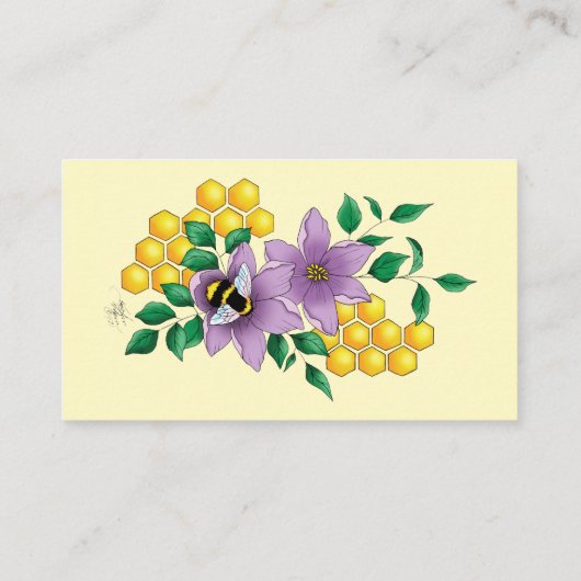 Honey Bee Boerderij gele lavendel Visitekaartje (Achterkant)