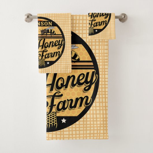 Honey Bee Boerderij Gepersonaliseerde NAAM Sweet B Bad Handdoek (Insitu)