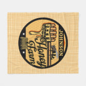 Honey Bee Boerderij Gepersonaliseerde NAAM Sweet B Fleece Deken (Voorkant (Horizontaal))